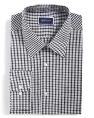 CLUB ROOM Black White Grid Check Dress Shirt Cotton Regular Fit M 15-15 1/2 - Image 1 of 3