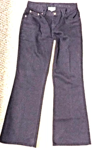 Jeanology Collection Womens Flare Black 5 Pocket Jeans Size 4P - Picture 1 of 9
