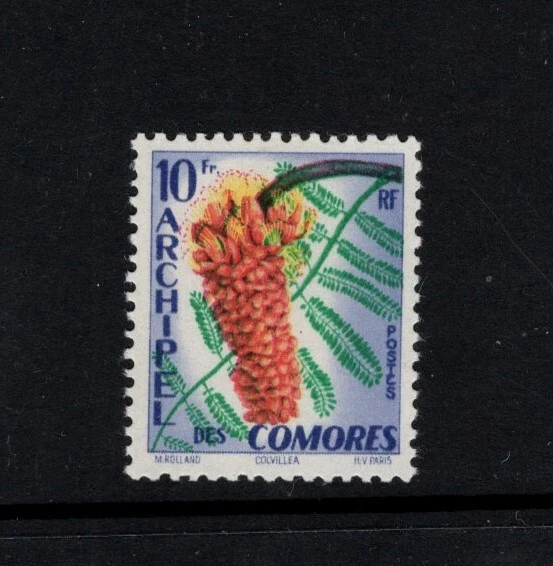 Comoro Islands 1959 10fr Colvillea Flowers MNH Sc 45 - Image 1 of 1