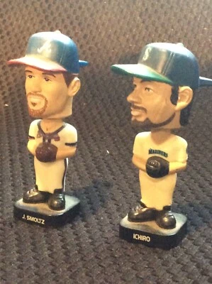 Lote 2: 3" J.Smooz A`s & Ichiro Suzuki Seattle Bobblehead jugadores de béisbol Foto 1 de 4