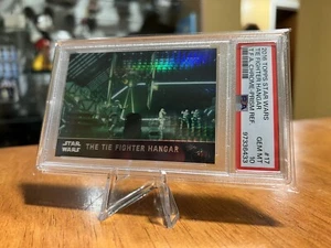 PSA 10 Tie Fighter Hangar /99 Topps Star Wars Chrome Prism Refractor #17 Chase - Picture 1 of 3