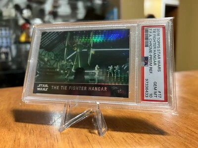 PSA 10 Tie Fighter Hangar /99 Topps Star Wars Chrome Prism Refractor #17 Chase - Image 1 of 3