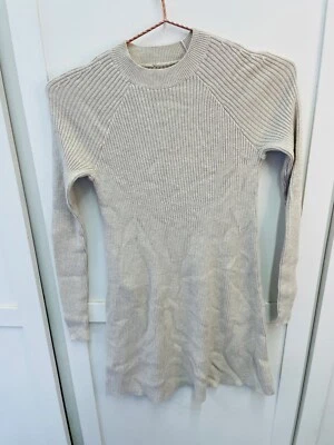 Vestido Abercrombie infantil feminino tamanho 11/12 manga longa cáqui bronzeado gola redonda - Imagem 1 de 4