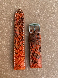 26mm 24mm 23 22mm 21mm 20mm 19mm 18mm 16 Orange Lizard Leather Watch Strap Ban - Picture 1 of 14
