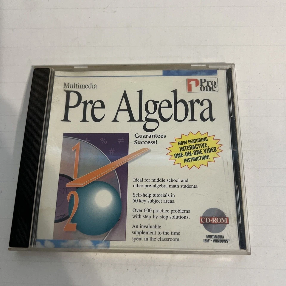 Pro One Multimedia Pre Algebra. CD32 Cd ROM - Image 1 of 1
