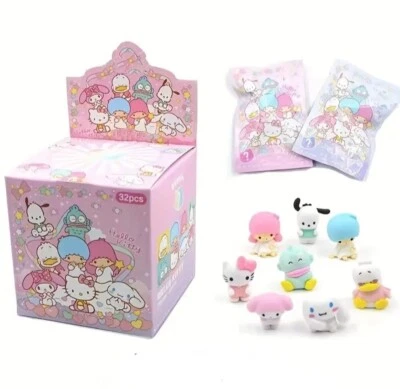 12 PIEZAS Gomas de Borrar Misteriosas Personajes Sanrio Bolsa Ciega Fiesta Estacionaria Kawaii Foto 1 de 4
