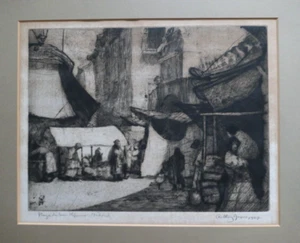 Anthony Gross (1905-1984) Early Signed Etching. Madrid Street Scene. 1927 - Picture 1 of 4