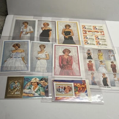 Princess Diana Stamp LOT OF 10 w/ COA International Collector's Society BUNDLE - Image 1 of 4