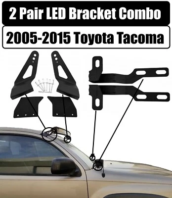 Combo de soporte LED para barra de luz y luces del capó del motor para Toyota Tacoma 2005-2015 Foto 1 de 4
