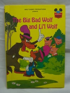 VINTAGE Walt Disney Presents The Big Bad Wolf an Li'l Wolf BOOK World Of Reading - Imagen 1 de 7