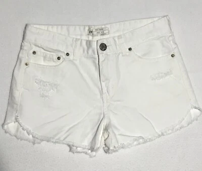 Pantalones cortos de mezclilla Free People blancos para mujer 26 dobladillo crudo desgastados  Foto 1 de 4