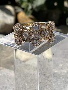 Sonia B. Designs Diamond & 14K Yellow Gold Branded Stacked Ring Sz 6 1.20 CTW - Picture 1 of 10