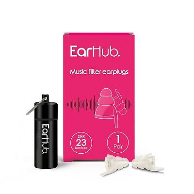EarHub Music Filter Earplugs, 23db Noise Reduction For Musicians And Loud Events • 19.82€