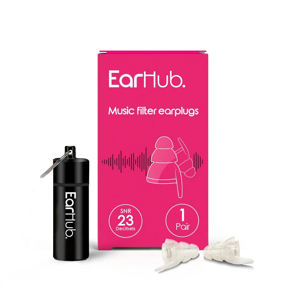 EarHub Music Filter Earplugs, Noise reduction ear plugs| WAS £16.99 | 50% off — 第 1/4 张图片