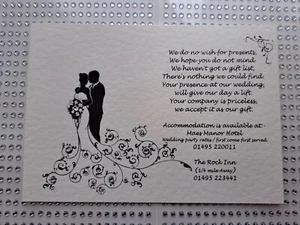 Personalised Additional Information Venue Details Invitation Insert Poem Card - Picture 1 of 5
