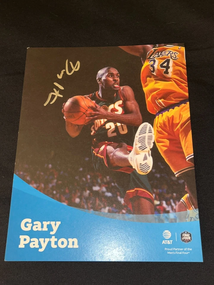 Gary Payton Autographed 8.5x11 Photograph Seattle Supersonics - Image 1 of 1
