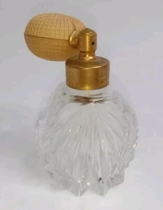 Vintage Czechoslovakia Clear Crystal Perfume Bottle w/Diffuser - Picture 1 of 10