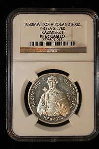 1980 MW Poland. 200 Zloty. "Proba". NGC Graded PF-66. - Picture 1 of 3