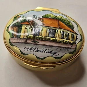 Halcyon Days Creole Cottage New Orleans LA Waldhorn Enamel Trinket Box RARE - Picture 1 of 4