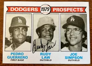Rudy Law 1979 Topps Signed Auto Autograph Dodgers RC Free Ship RARE - Picture 1 of 2
