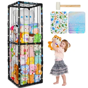 Stuffed Animals Storage Zoo Thicken PVC Tube Kids Toy Storage Organizer with Ela - Picture 1 of 8