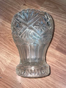 Vintage/Retro 15cm Clear Cut Glass Vase (EX COND) - Picture 1 of 1