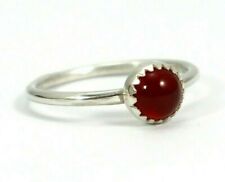 Sterling Silver 925 Red Garnet Cabochon Handcrafted Ring made Australia NEW