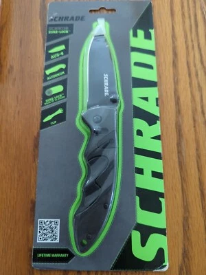 Cuchillo de hoja plegable Schrade SCH503B punto de caída AUS-8 asas de aluminio bloqueo seguro Foto 1 de 4