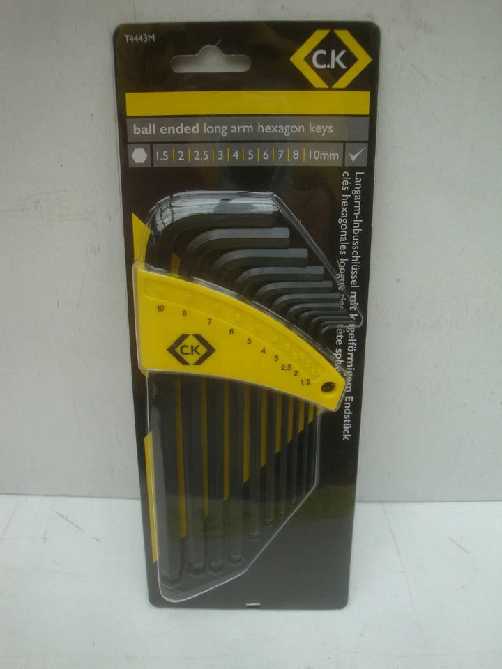 CK CEKA 4443M  10PCE BALL END LONG ARM HEXAGON WRENCH ALLEN KEY SET METRIC - Image 1 of 1