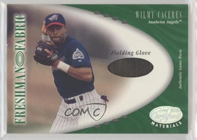 2001 Leaf Certified Materials Freshman Fabric /200 Wilmy Caceres #154 Rookie RC - Image 1 of 2