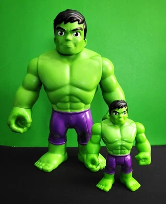 Lote de 2 figuras de acción Hulk Spider Man Spidey Amazing Friends Hulk 9" y 4,5" Foto 1 de 4