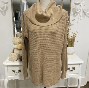 Michael Kors Pullover Knit Sweater Cowl Neck Sz L Neutrals Oversized  - Picture 1 of 8
