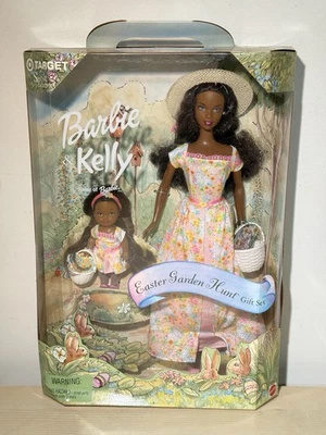 Bonecas Barbie & Kelly AA caça jardim de Páscoa novo sem etiquetas Mattel 2000 afro-americanas - Imagem 1 de 4