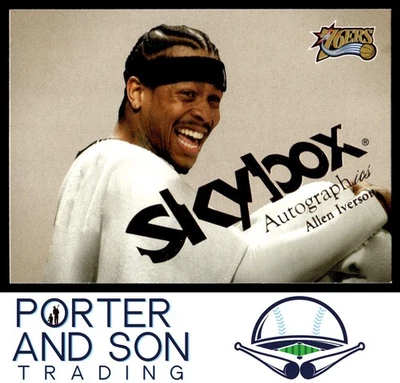 Allen Iverson 2003-04 SkyBox Autographics #30 Philadelphia 76ers Basketball Card - Image 1 of 2