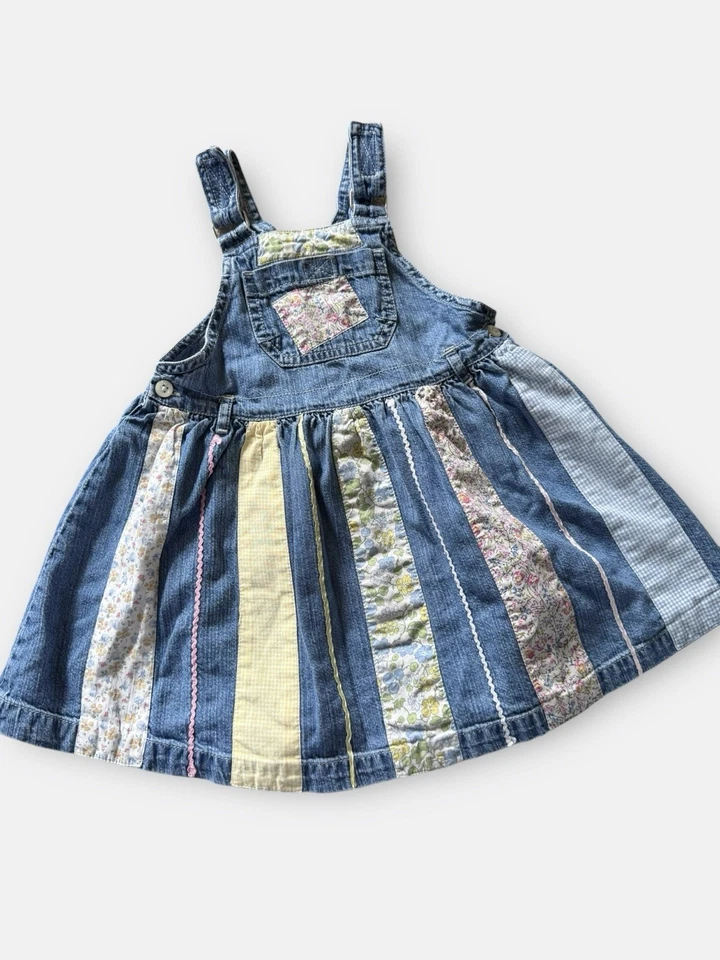 Falda vaquera vintage años 90 BabyGAP retazos cottagecore talla 18-24 m Foto 1 de 3