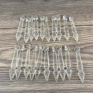 Lotto 20 pezzi lampada prismi lancia vetro cristallo trasparente vintage - Foto 1 di 6