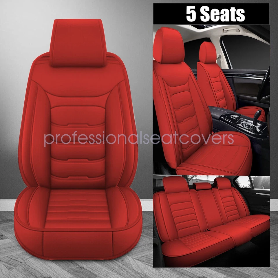 Car Seat Cover for LAND ROVER LR3/Range Rover/Evoque/Velar 5 Seats Leather Red Foto 1 de 4