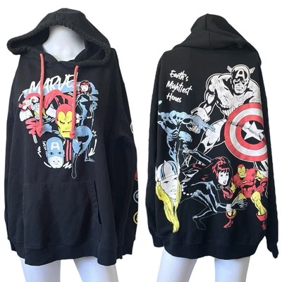 Sudadera con Capucha Estampado Gráfico Marvel Avengers Thor Iron Man Juniors Talla 3XL Foto 1 de 4