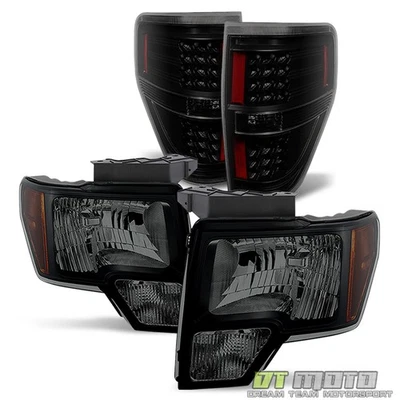Faros negros humo para Ford F150 F-150 2009-2014 + luces LED de freno traseras Foto 1 de 4