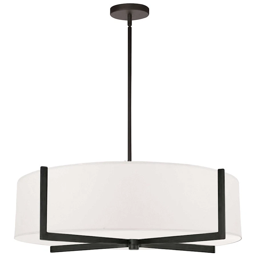 Colgante incandescente Dainolite Preston 4 luces, negro/blanco - PST-264LP-MB-WH Foto 1 de 1
