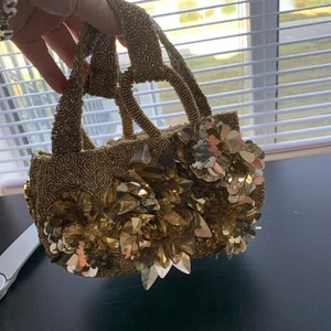 FROM INDIA TO YOU HANDTASCHE GOLD PERLEN TJMAXX - Bild 1 von 6