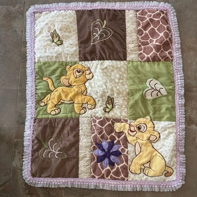 Edredón de cuna o cama para niño pequeño Disney de colección - apliques Simba y Nala Foto 1 de 4