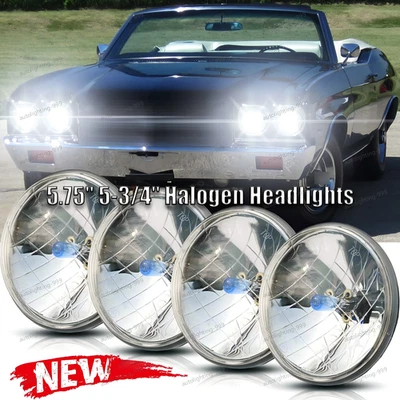 Faros de haz alto bajo H4 FIT para Chevy Chevelle 1964-1970 5,75" 5-3/4 pulgadas Foto 1 de 4