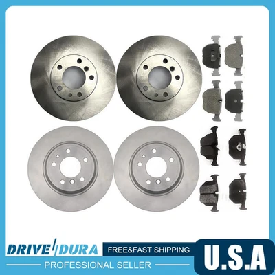Front & Rear Disc Brake Rotors Brake Pads Fits 2000 2001 1999 1998 1997 BMW 740i - Image 1 of 4