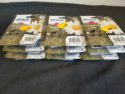 lot De 9 Cartouches D'encre EPSON 18 Magenta Neuves Dates 2026/24/23 Liv Offerte - Photo 1/4