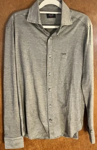 Paul&shark Sz41 /usa L 16.5 Long Sleeve Shirt Geometric Measurements In Descrip - Picture 1 of 5