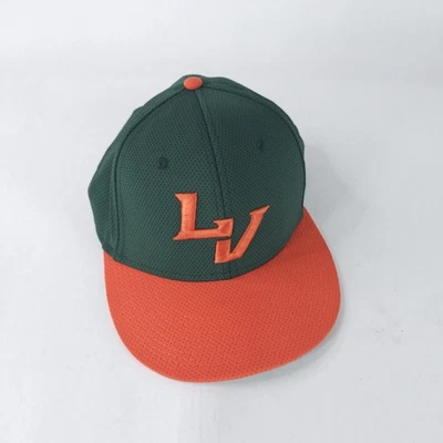 The Game Hat Cap Fitted Mens 7 1/2 Green Orange Mesh Pro LV Letters Baseball - Image 1 of 4
