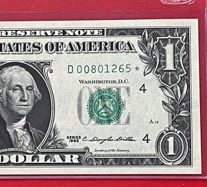 1963 STAR NOTE $1 DOLLAR BILL ( CLEVELAND D ) UNCIRCULATED - Picture 1 of 3