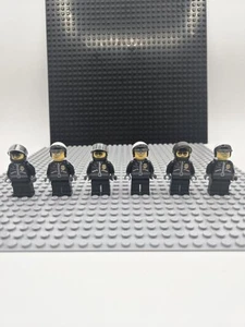 LEGO City Police Motorcycle Cop Division Minifigures w/ Helmets Lot Of 6 - Picture 1 of 7