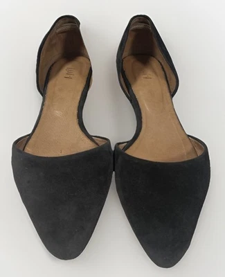 J Jill Mujer D'Orsay Pisos Gamuza Punta Sin Cordones Talla 8.5 Gris Oscuro Foto 1 de 4